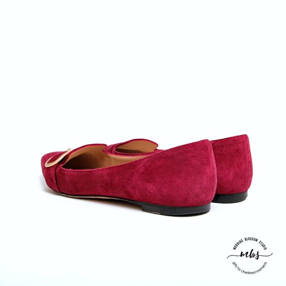 M. Gemi Suede Pointed Toe With Buckle Flats - Picture 14 of 15